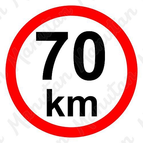 Omezení rychlosti 70 km/h, samolepka D 150 mm