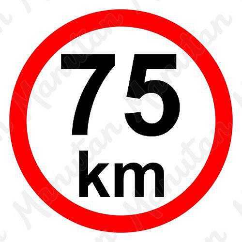Omezení rychlosti 75 km/h, samolepka D 200 mm