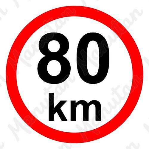 Omezení rychlosti 80 km/h, samolepka D 150 mm