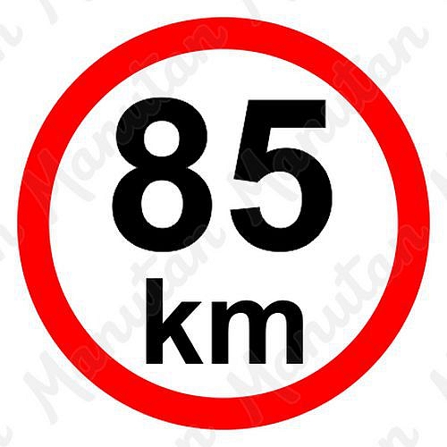 Omezení rychlosti 85 km/h, samolepka D 200 mm