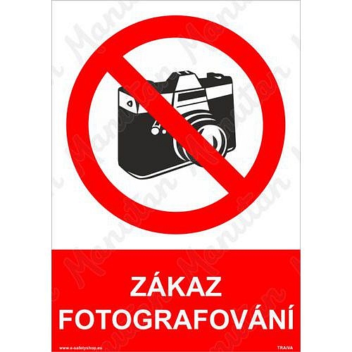Zákaz fotografování, plast 148 x 210 x 2 mm A5