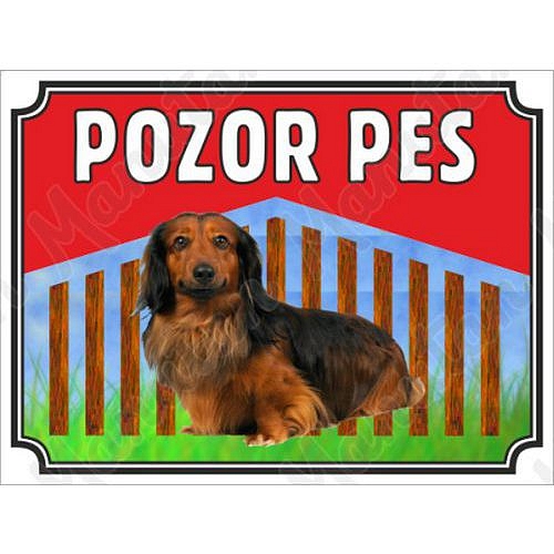 Pozor pes - Jezevčík, plast 210 x 148 x 2 mm A5