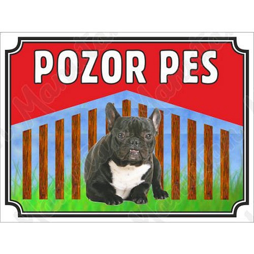 Pozor pes - Francouzský buldoček, plast 210 x 148 x 0,5 mm A5