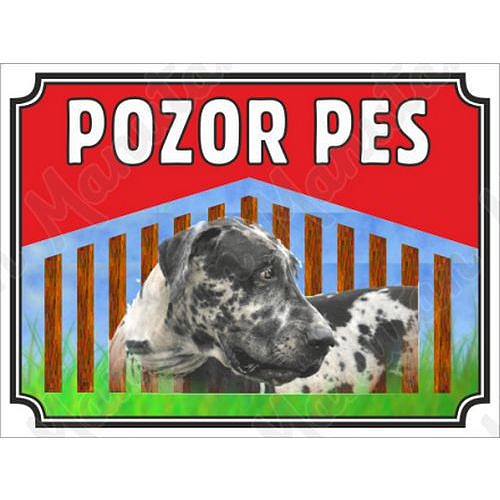 Pozor pes - Německá doga, plast 210 x 148 x 0,5 mm A5