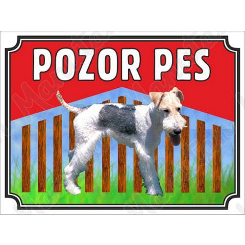 Pozor pes - Foxteriér, plast 210 x 148 x 0,5 mm A5