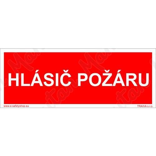 Hlásič požáru, plast 150 x 50 x 1,1 mm, fotoluminiscenční