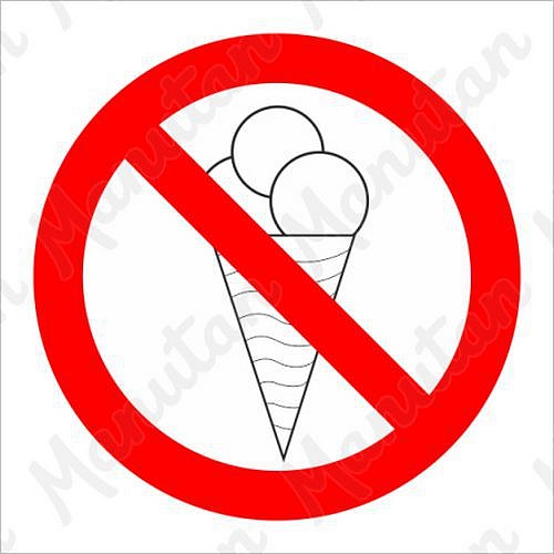 Zákaz vstupu se zmrzlinou, samolepka 92 x 92 x 0,1 mm
