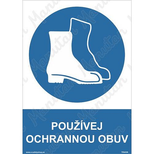 Používej ochrannou obuv, samolepka 148 x 210 x 0,1 mm A5