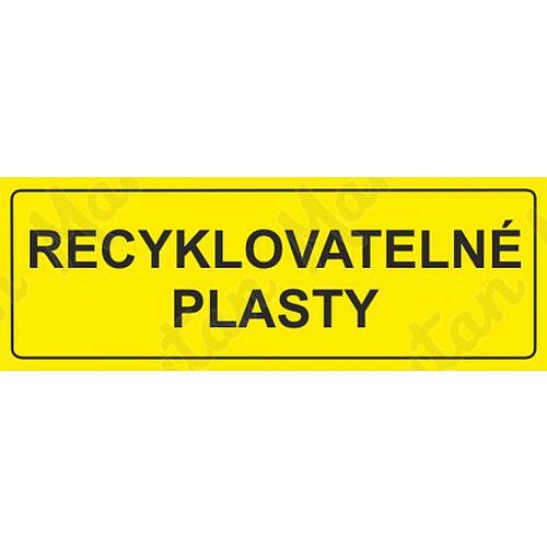 Recyklovatelné plasty, samolepka 290 x 100 x 0,1 mm