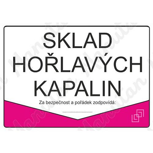 Sklad hořlavých kapalin, plast 297 x 210 x 0,5 mm A4