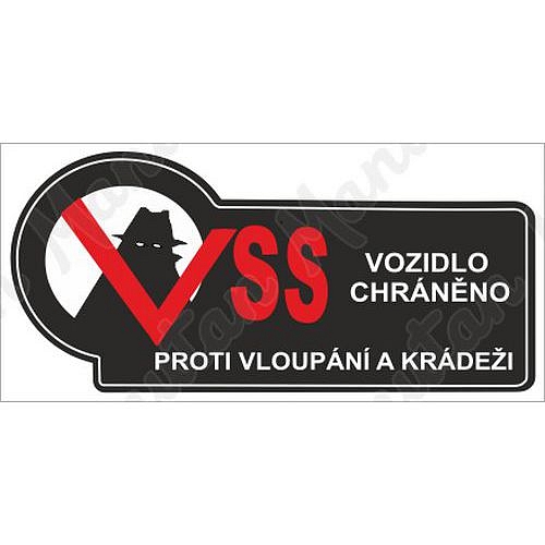 Chráněno proti krádeži, samolepka 100 x 40 x 0,1 mm, inverzní