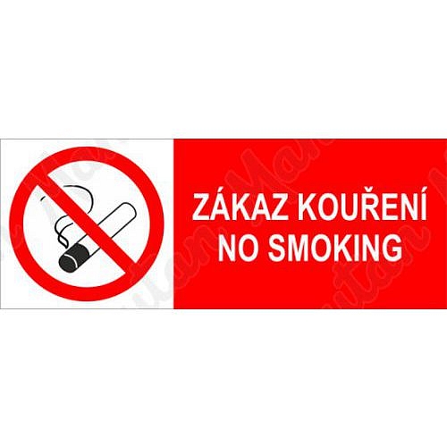 Zákaz kouření, No smoking, samolepka 210 x 80 x 0,1 mm