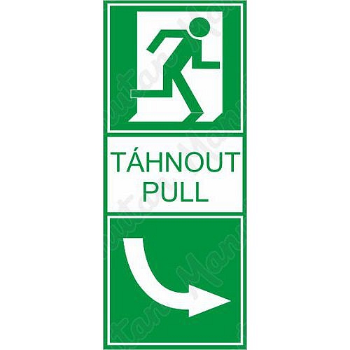Táhnout vpravo, samolepka 100 x 200 x 0,4 mm, fotoluminiscenční