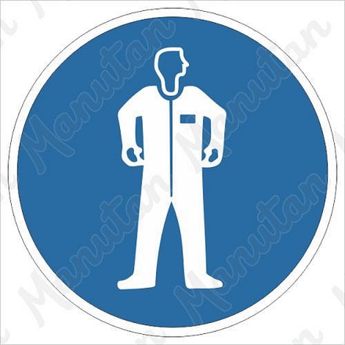 Používej ochranný oděv, samolepka 40 x 40 x 0,1 mm, arch 35 ks