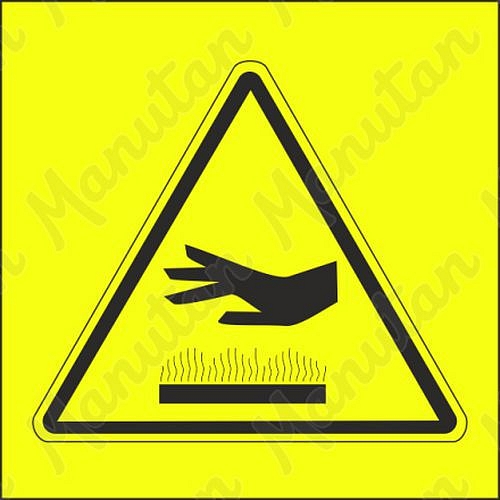 Výstraha pozor horký povrch, samolepka 40 x 40 x 0,1 mm, arch 35 ks