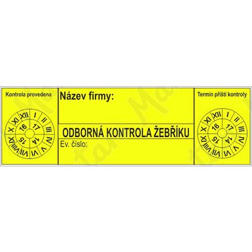 Kontrola žebříku, samolepka 130 x 40 x 0,1 mm