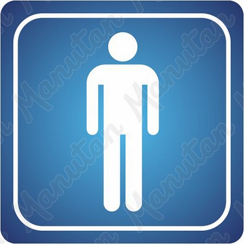 Toaleta muži, samolepka 95 x 95 x 0,1 mm, 2 ks