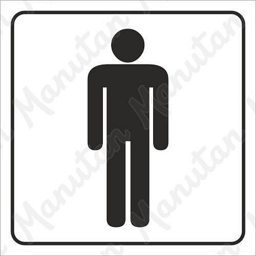 WC muži, samolepka 80 x 80 x 0,1 mm, inverzní