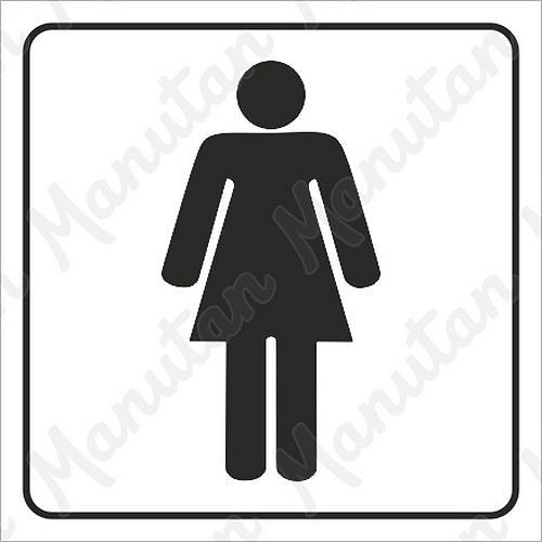 WC ženy, samolepka 80 x 80 x 0,1 mm, inverzní