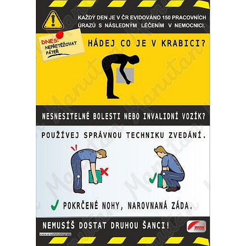 Plakát BOZP úrazy na pracovišti, plast 594 x 841 x 0,5 mm