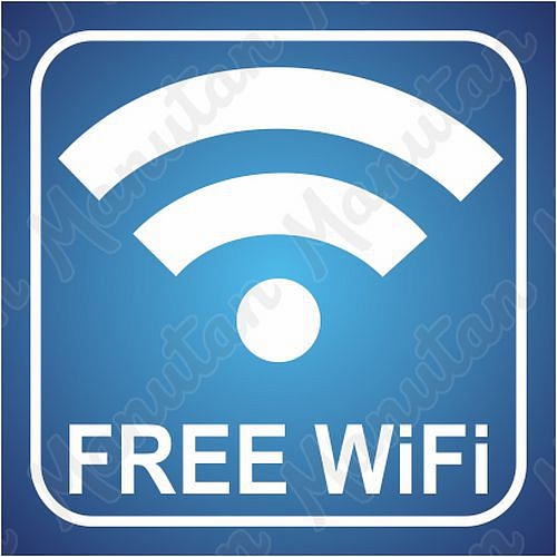 Wifi free, samolepka 95 x 95 x 0,1 mm, 2 ks