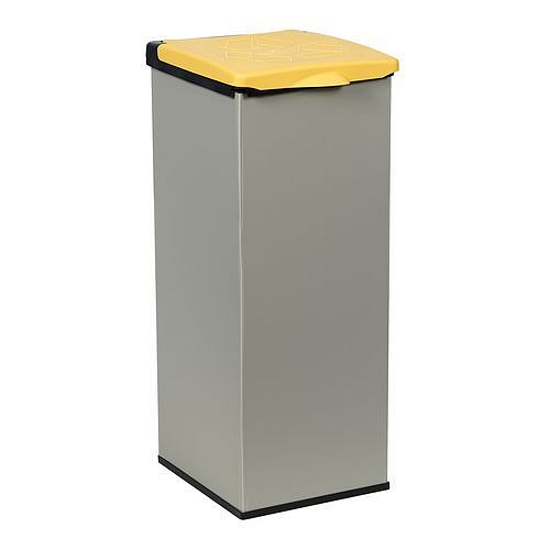 Sada 3 ks plastových odpadkových košů Monti na tříděný odpad, objem 3 x 85 l, žlutá