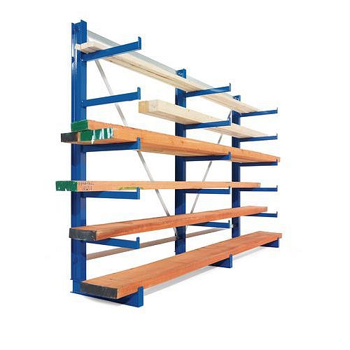 Jednostranný konzolový regál, základní 200 x 675 x 63 cm, 7 200 kg, 30 konzolí