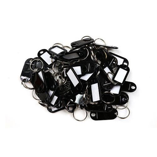 Jmenovka na klíče s kroužkem, černá