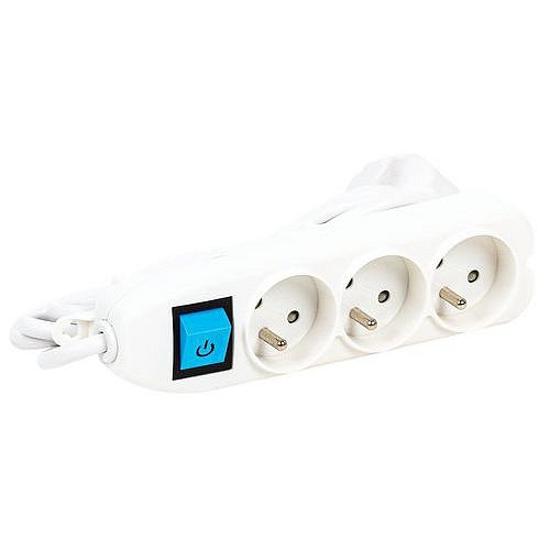 Prodlužovací kabel Manutan Expert s vypínačem, 3 zásuvky, 1,35 m