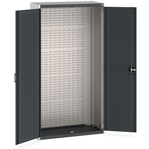 Dílenské skříně s perfo panely pro držáky na boxy/nářadí, 200 x 105 x 52,5 cm, šedá-antracit