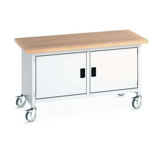 Mobilní dílenský stůl Bott Cubio Storage, 84 x 150 x 75 cm, 2 skříňky, multiplex, šedá-šedá