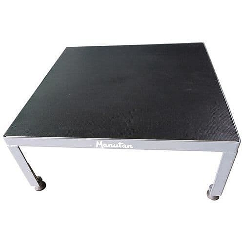 Ocelová pracovní podesta s nastavitelnou výškou, 610 x 610 mm, výška 255 - 320 mm - Manutan Expert