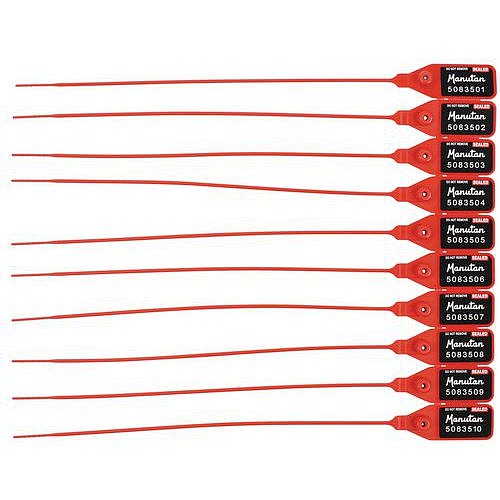 Univerzální bezpečnostní plastová plomba, červená - Manutan Expert