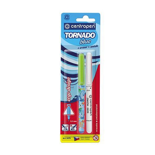 Popisovač CENTROPEN Tornádo + zmizík 2675/2 BLUE