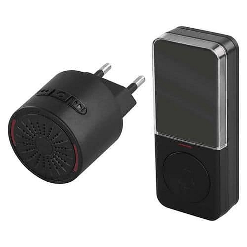 Bezdrátový domovní zvonek Emos P5734, do zásuvky, černý