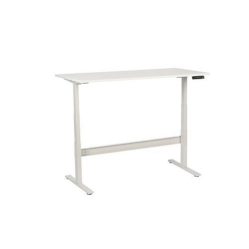 Výškově nastavitelný kancelářský stůl Manutan Expert, 160 x 80 x 62,5 - 127,5 cm, rovné provedení, ABS 2 mm, bílá