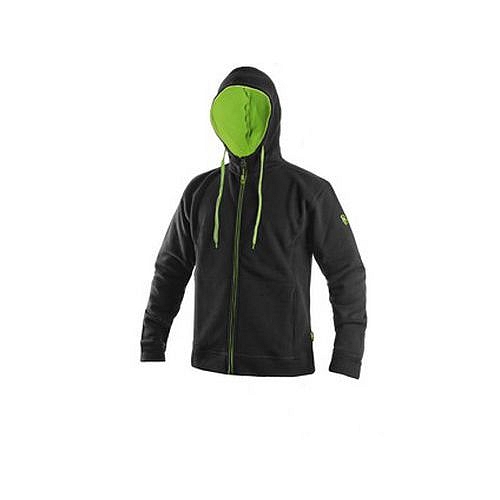 Mikina HARRISON, pánská, černo-zelená, vel. 2XL