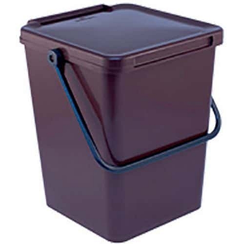 Čtvercový odpadkový koš na bioodpad Minimax 10 l hnědý