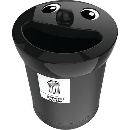 Odpadkový koš Smiley Face 52 l na smíšený odpad černý