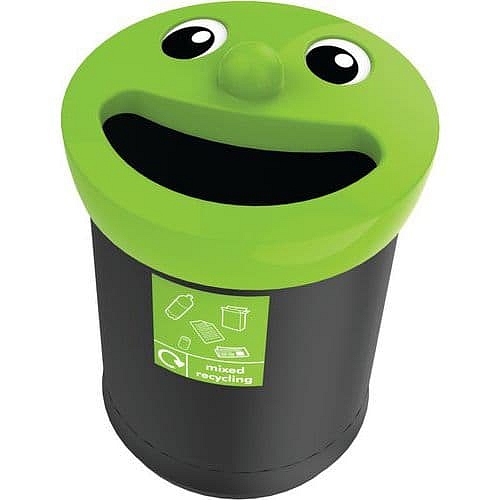 Odpadkový koš Smiley Face Bin 52 l na tříděný odpad černý/zelený