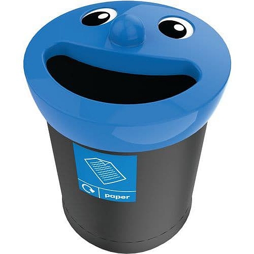 Odpadkový koš Smiley Face 52 l na papír černý/modrý