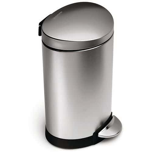 Půlkulatý odpadkový koš 6 l Simpele Human, barva: stříbrná