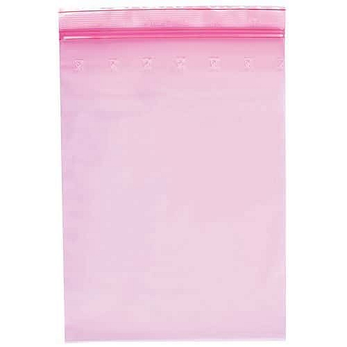 Minigrip® pe antistatický sáček růžový 80µ 220x320.