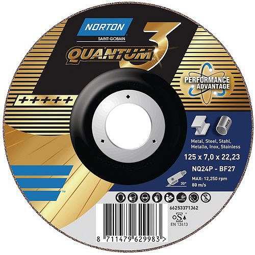 Brusný kotouč Norton na kov Quantum 3, průměr 125 mm