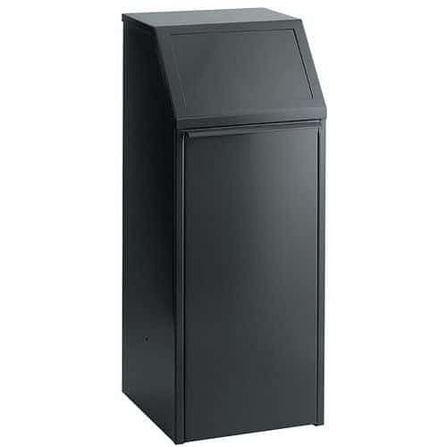 Kovový odpadkový koš na tříděný odpad VAR, objem 68 l, černý