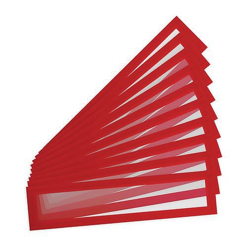 Informační kapsy Magneto Pro Solo Tarifold, magnetické, 80 x 320 mm, červená, 10 ks