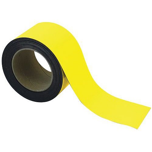 Magnetická páska na regály Manutan Expert, 10 m, žlutá, šířka 70 mm
