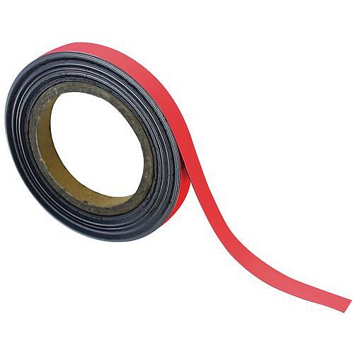 Magnetická páska na regály Manutan Expert, 10 m, červená, šířka 15 mm