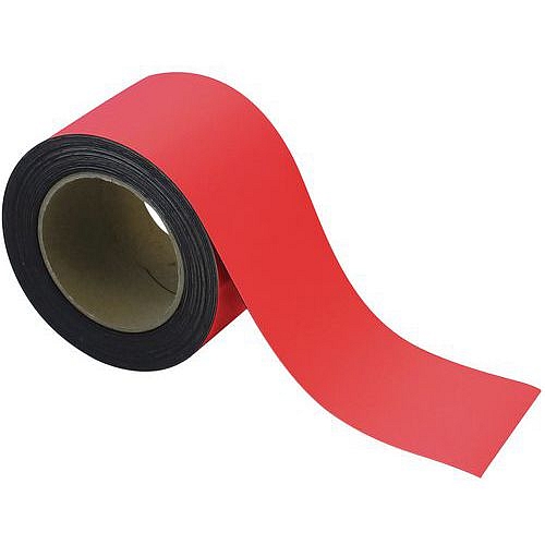 Magnetická páska na regály Manutan Expert, 10 m, červená, šířka 80 mm