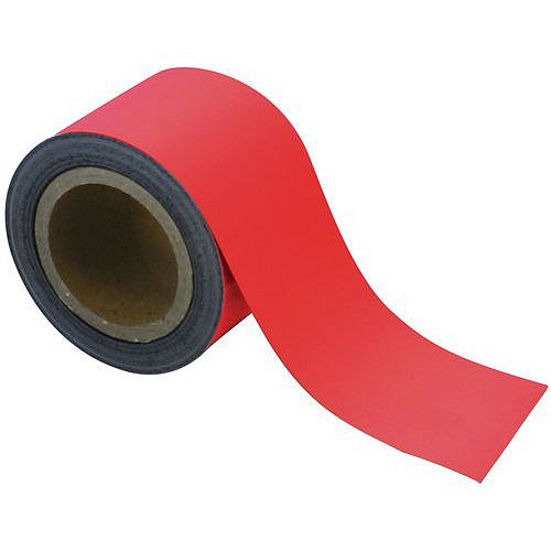 Magnetická páska na regály Manutan Expert, 10 m, červená, šířka 90 mm